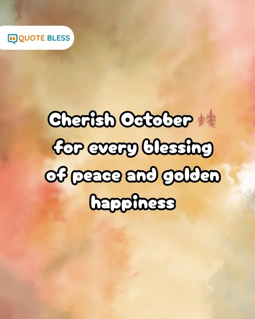 october blessings autumn leaf quote peaceful