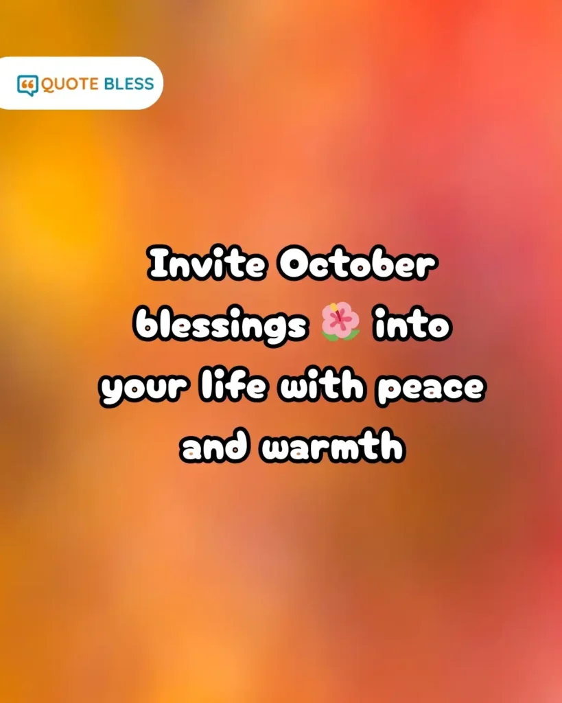 october blessings inspirational welcoming message