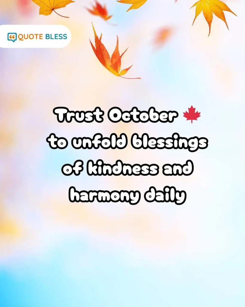 october blessings autumn leaf harmony message