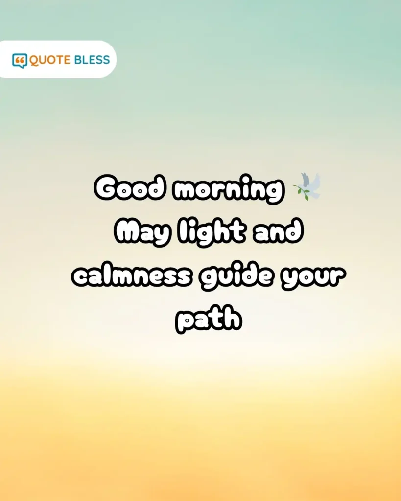 formal good morning reply text with peace symbol