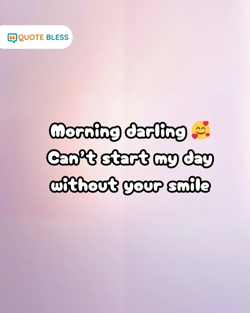 flirty romantic good morning reply text with blush emoji